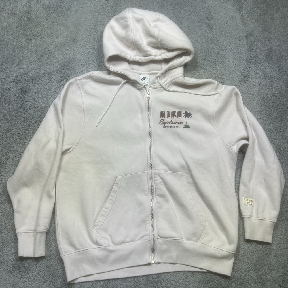 Nike Hoodie Mens XL Light Pink Sportswear Club Fleece Sportswear Full Zip HV4614
